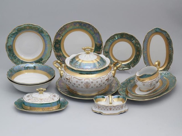 Столовый сервиз Мария Луиза Лилия Зеленая Carlsbad на 6 персон 30 предметов