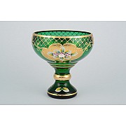 Конфетница Лепка зеленая И-В Bohemia Crystal 16 см