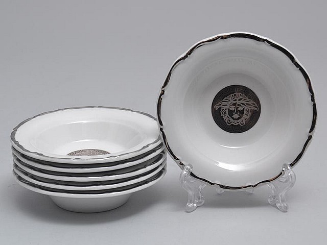 Набор розеток 11 см Магнолия Медуза Горгона платина MZ 6 шт