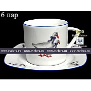 Набор чайный пар 250 мл Тетра Гуси MZ (6 пар)