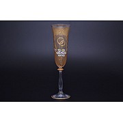 Свадебный набор фужеров для шампанского 150 мл Анжела K-A фон медовый Bohemia Crystal (2 шт)