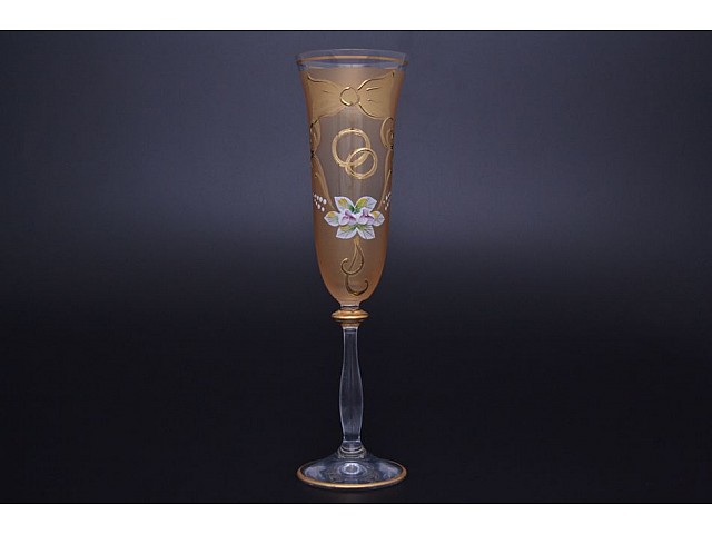 Свадебный набор фужеров для шампанского 150 мл Анжела K-A фон медовый Bohemia Crystal (2 шт)