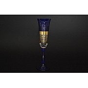 Набор фужеров для шампанского Лазурь синяя E-V Bohemia Crystal