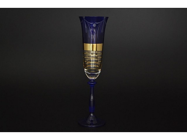 Набор фужеров для шампанского Лазурь синяя E-V Bohemia Crystal