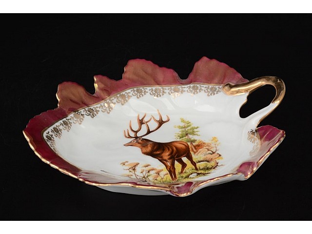 Салатник лист 21 см Охота красная Корона Queens Crown