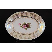 Блюдо овальное 36 см Офелия Роза перламутр MZ