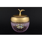 Конфетница с крышкой 18,5 см Яблоко розовое NB-Arte Bohemia Crystal