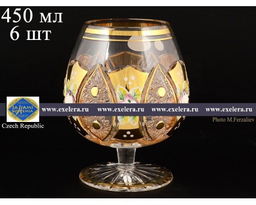 Набор бокалов для бренди 350 мл Jahami Золото 6 шт