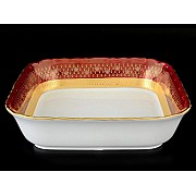 Салатник квадратный 23 см Мария Луиза Лилия Красная Carlsbad