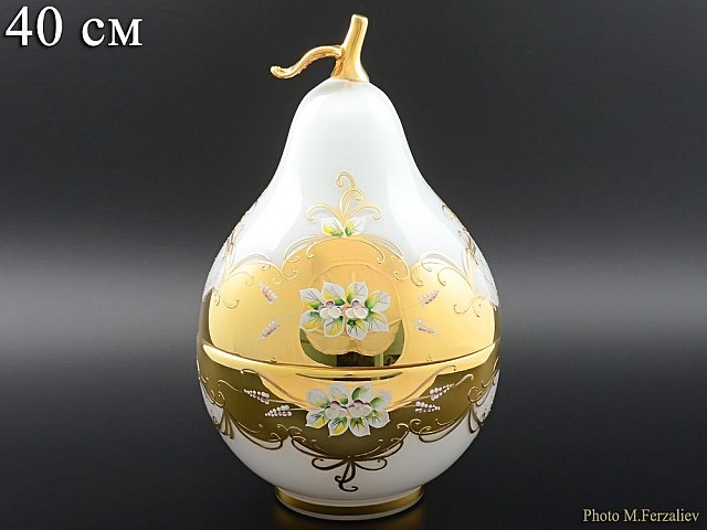 Конфетница с крышкой (Груша) 40 см Лепка Белая М+М Bohemia Crystal Конфетница с крышкой (Груша) 40 см Лепка Белая М+М Bohemia Crystal
