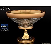 Фруктовница на ножке Фелиция Золото Sonne Crystal 25 см