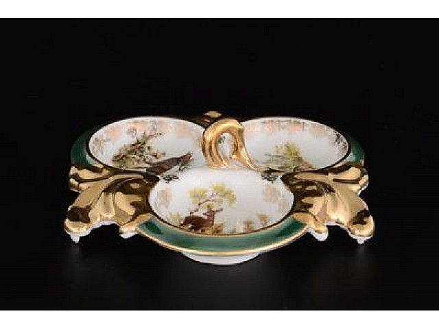 Менажница 18 см 3-я Охота зеленая Корона Queens Crown