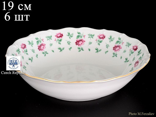 Набор салатников 19 см Офелия Плетистая роза Отводка золото MZ 6 шт