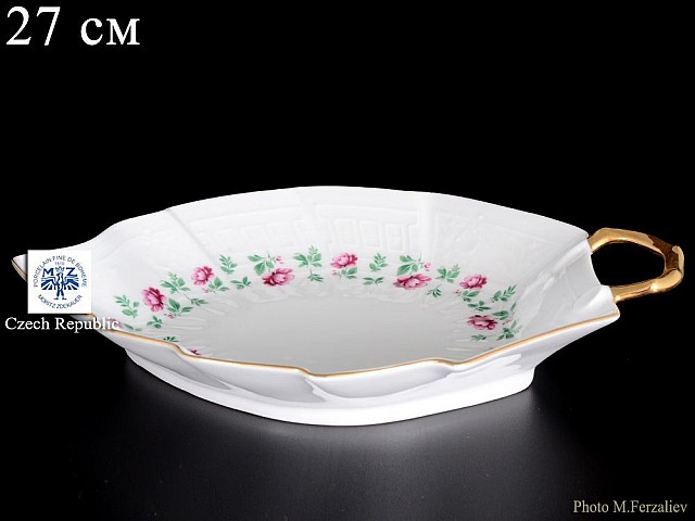 Салатник Лепесток 27 см Офелия Плетистая роза Отводка золото MZ