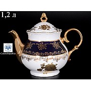 Чайник 1,2 л Офелия Золотая роза Кобальт Мелкий узор MZ