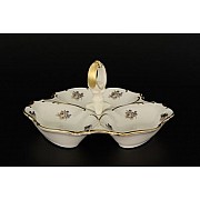 Менажница 19 см Анжелика Слоновая кость синяя Роза MZ