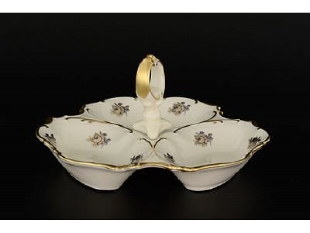 Менажница 19 см Анжелика Слоновая кость синяя Роза MZ