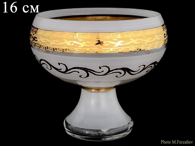 Конфетница 16 см Версаче R-G фон Bohemia Crystal