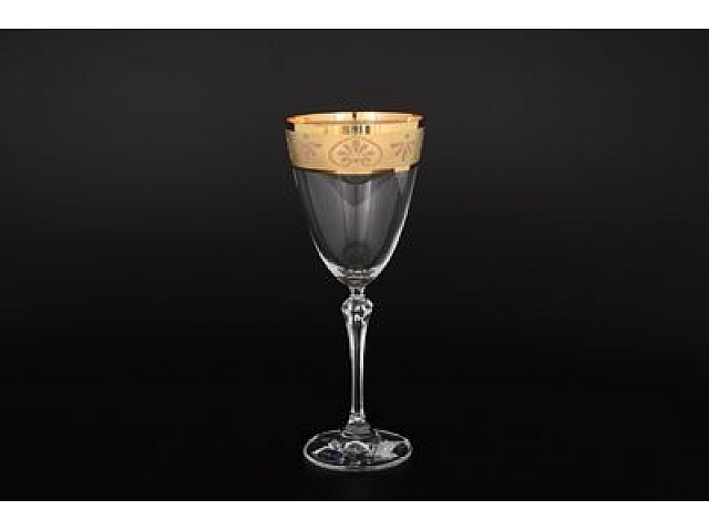 Набор бокалов для вина 350 мл Золото 6 штук Bohemia Crystal