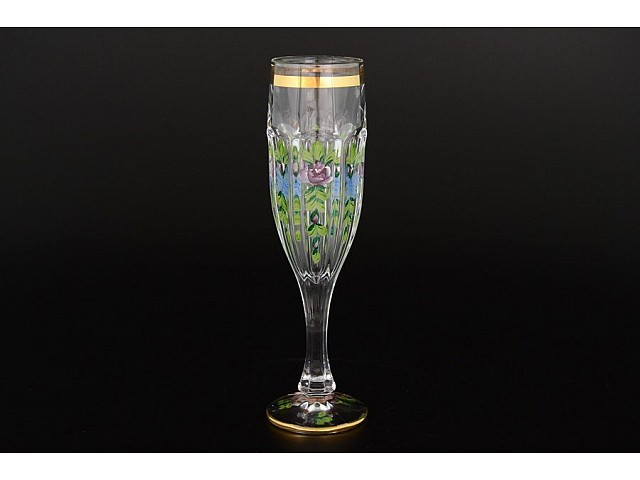 Набор фужеров для шампанского Сафари Роспись прозрачные A-M Bohemia