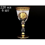 Набор бокалов для вина 220 мл Грация Версаче Богемия А-М Bohemia Crystal 6 шт