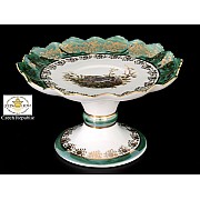 Ваза для конфет Охота зеленая Корона Queens Crown 17 см