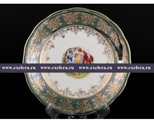 Набор тарелок 19 см Зеленая Мадонна Royal Czech Porcelain