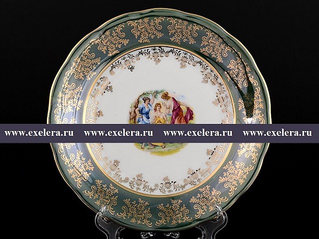 Набор тарелок 19 см Зеленая Мадонна Royal Czech Porcelain