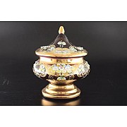 Конфетница с крышкой 21 см Bohemia Лепка фиолетовая E-V