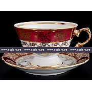 Набор чайных пар Красная Мадонна Royal Czech Porcelain (6 пар)