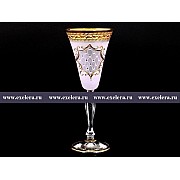 Набор бокалов для вина 190 мл Виктория Версаче Стразы R-G синий фон Bohemia 6 шт