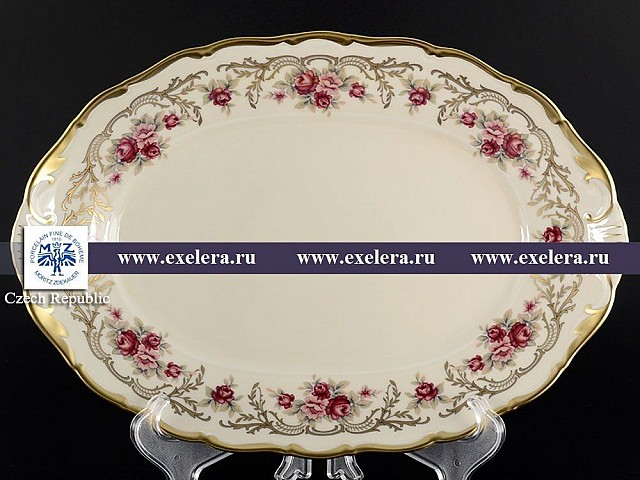 Блюдо овальное 32 см Анжелика Слоновая кость Амадеус MZ