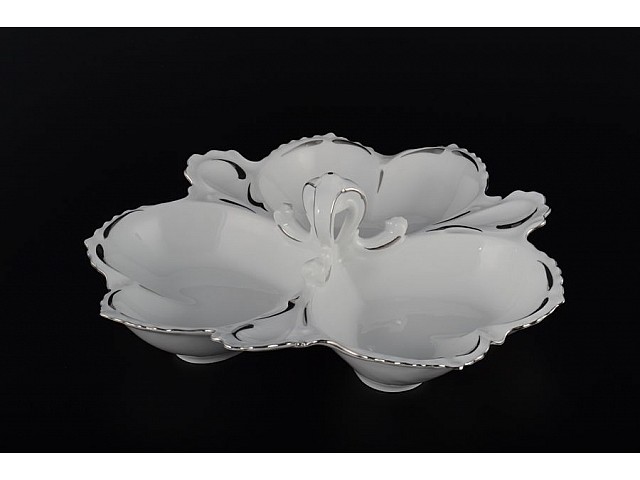 Менажница 28 см 3-я Платиновый узор Корона Queens Crown