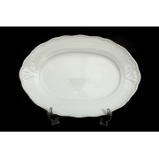 Блюдо овальное 32 см Лиана Белый узор MZ