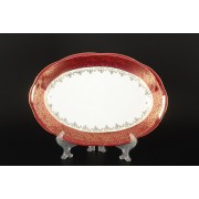 Блюдо овальное 32 см Красная паутинка Royal Czech Porcelain