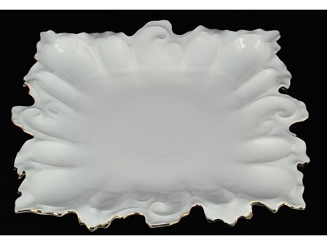 Блюдо фигурное квадратное 32 см Белый узор Корона Queens Crown