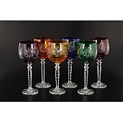 Набор бокалов для вина Цветной хрусталь Звездочка Bohemia 220 мл