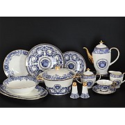 Столово-чайный сервиз Медуза горгона синий Royal на 6 персон 42 предмета