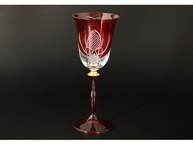 Набор фужеров для вина E-V Bohemia бордовый 185 мл