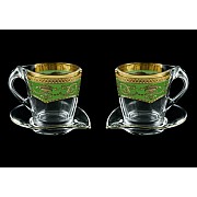 Набор чайных пар Astra Gold зеленый на 2 персоны