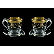 Набор чайных пар Astra Gold черный на 2 персоны