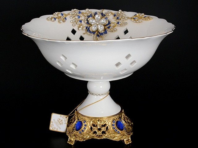 Фруктовница синяя 30 см Александр Royal 25589