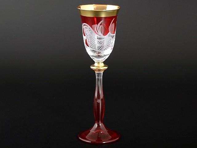 Набор рюмок для водки E-V Bohemia Crystal красный 60 мл