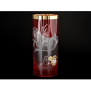 Набор стаканов для воды E-V Bohemia Crystal красный 300 мл