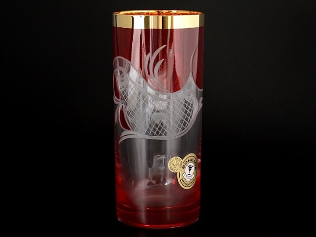 Набор стаканов для воды E-V Bohemia Crystal красный 300 мл