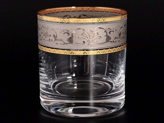 Набор стаканов для виски E-V золото платина Bohemia Crystal 280 мл