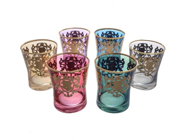 Набор разноцветных стаканов для воды Veneziano Color 250 мл