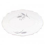 Блюдо овальное плоское 22 см Серебряные колосья Repast
