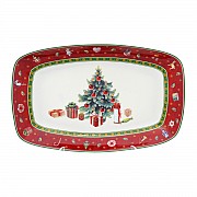 Блюдо овальное Repast Christmas world Bordo 30*19 см