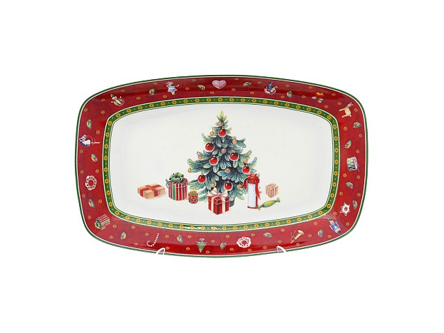 Блюдо овальное Repast Christmas world Bordo 30*19 см